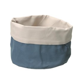 HENDI Bread Bags, Round, Heavy Duty, Bread Basket, Bread Basket, Diameter 150 x (H) 150 mm, Cotton, Dark Blue/Grey