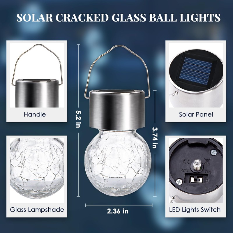 Solpex 12 Pack Hanging Solar Lights Outdoor,Solar Outdoor Lights Decorative,