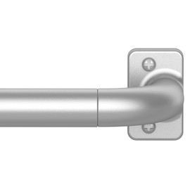 GXOACKJ Silver Curtain Rods for Windows 72-144, 1 inch Blackout Wrap Around, Adjustable Heavy Duty Curtain Rods for Bedroom, Kitchen and Outdoor Patio