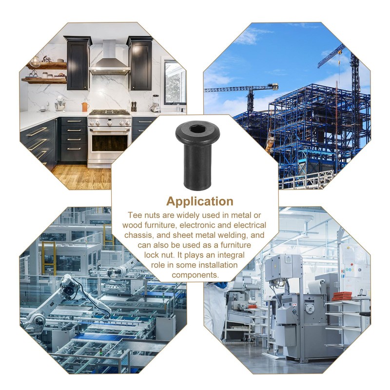 sourcing map M8 T-nuts, 20pcs Carbon Steel Hex Socket Head