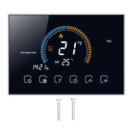 Intelligent Thermostat with LCD Touch Screen Temperature Controller for Home Water Heating AC95240V(BHT8000GABlack )