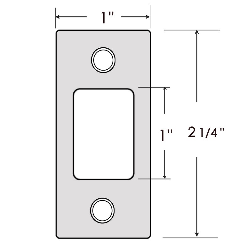 Stainless Steel Deadbolt Strike Plate Square Round Corner Backplate 1"