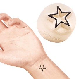 LaDot Tattoo for Children and Adults, Temporary Skin-friendly Fake Tattoos, Tattoo Stamps without Needles for Body and Arm, Waterproof, Ceramic Stamp Star