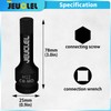 JEUCLEL 2Pcs 12mm Hex Impact Bit Socket, H12 1/2-Inch Impact