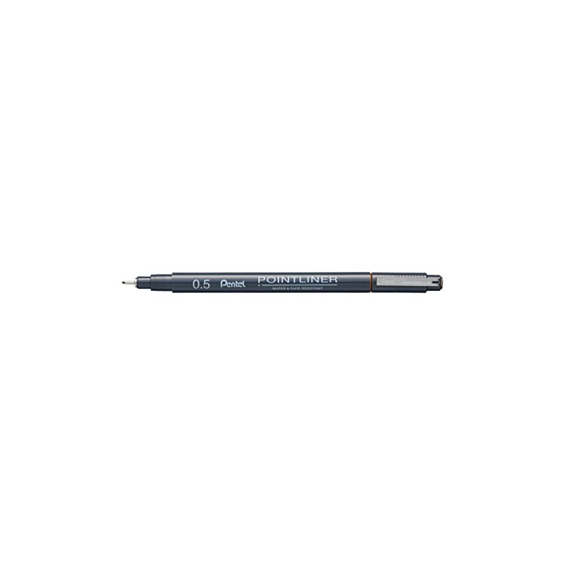 Pentel Pointliner S20P-5SP Fineliner, Sepia, Waterproof and Non-fading, 0.5 mm,