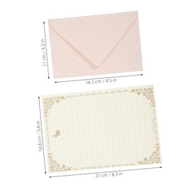 STOBOK 1set Vintage Style Letter Paper and Envelope Retro Envelope Stationery for Invitations and Scrapbooking Includes Textured and -Themed Writing