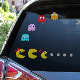 Unbranded 80s Pacman Family Arcade Sprites Vinyl Decals for Car Windshield, Laptop - Pinky