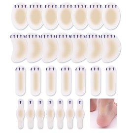 28 Pcs Blister Plasters,Hydrocolloid Plaster,for Heels Toes and Areas with Blisters Patches Waterproof,Cushion Protector Gel Guard,Invisible Bandages,Forefoot Heel for Feet Faster Healing Wound