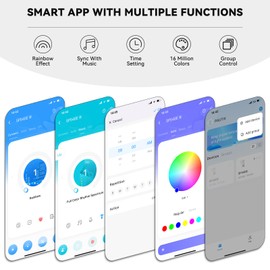 PAUTIX PAUTIX RGB Smart IC COB LED Strip Lights,Work with Alexa/Google Assistant,24ft/7.5m,720LEDs/m Addressable UL-Listed 24V Chasing Color Flexible Tape Light,for Cabinet,TV,Bedroom,Party DIY Decoration