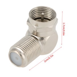 Conector de TV, 5 piezas Antena de rosca de acoplador coaxial aéreo Macho a tipo F Hembra, latón niquelado Conductividad fuerte Adaptador de ángulo recto para lugar estrecho