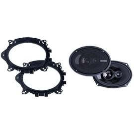 Memphis Audio PRX6903 Power Reference Series 6x9 3-Way Coaxial Speakers with Swivel Tweeters - Pair with OEMBKT69 Vehicle Specific 6X9 Speaker Adaptors