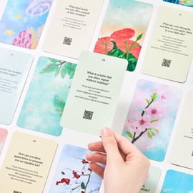 Four Seasons Mindfulness Inquiry Cards | 50 Guided Self-Discovery & Healing Questions | for Meditation, Inner Reflection, Stress Relief | Adult, Teen, Family Mindfulness Gift