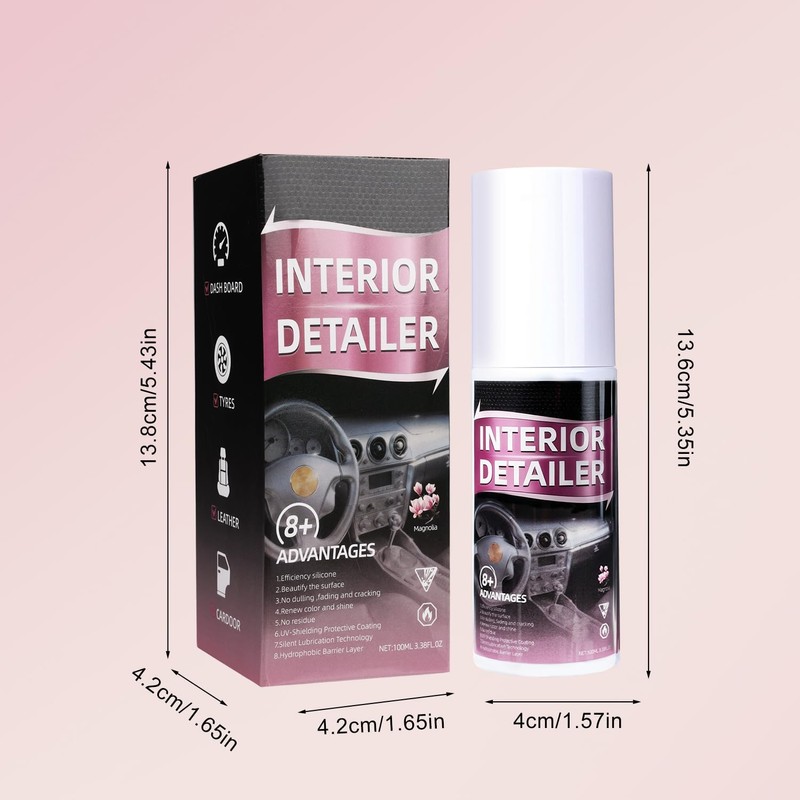 Compensai 2Pcs Car Interior Cleaner,Interior Detailer Spray,Deep Cleaner Polishing,Tire Cleaner,Suitable