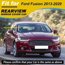 Goholy Car Door Side Rearview Mirror Cover Compatible With Ford Fusion 2013 2014 2015 2016 2017 2018 2019 2020【with turn signals】 White Left Side Not For SE Model