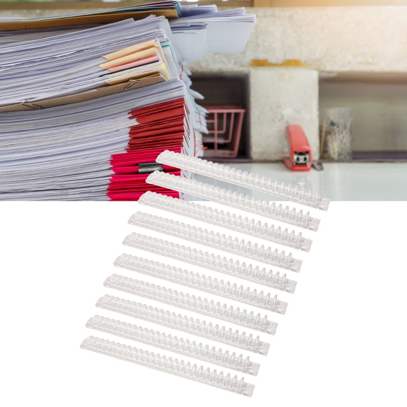 10Pcs Binding Spines Plastic Comb Spiral Coil 26 Holes 100