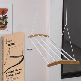 Ceiling Mounted Drying Racks for Laundry-Space-Saving Ceiling Clothes Drying Rack-Pulley Drying Rack-Wood, Metal, Ceiling Clothing Rack-Ceiling Mount Drying Rack-Clothes Drying Rack Ceiling Mounted