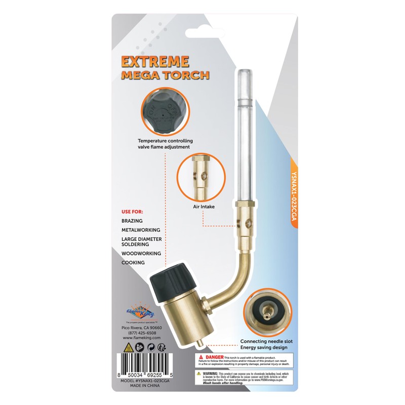 Flame King YSNAX1-023CGA High Intensity Propane Torch Head with Ultra