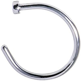 Fake Sterling Nose Ring Lip Ring Septum Cartilage Tragus Helix Ring Piercing 20g (8mm, Silver)