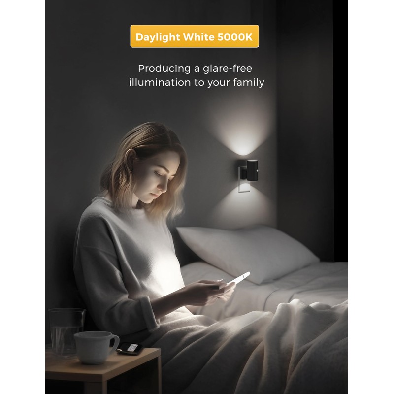 L LOHAS LED Motion Sensor Night Light, [2 Pack] Bright