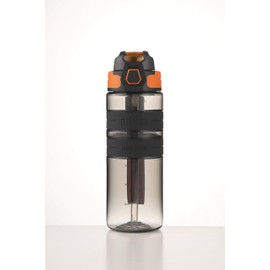 Sports Water Bottle, BPA FREE Tritan Plastic, Leak Proof Water Bottle With Filter, Flip Top, Sports Cup, Drink Bottles (Black, 700ml)