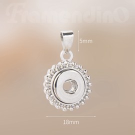 Framendino, 10 Pack Hang Snap Base Charms Pendants 18mm Interchangeable Snaps Charm for DIY Bracelet Earring Jewelry Making
