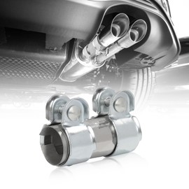 LALAGO Exhaust Clamp Stainless Steel Pipe Connector Diameter 35 mm, Double Clamp Exhaust Pipe Clamp, Exhaust Clamp Pipe Connector, Exhaust Universal Exhaust Clamp Pipe Connector (Diameter 35 mm / L: