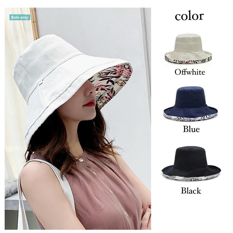 $ole only Hat, Hat, Reversible, Wired, Floral Pattern, Simple, Cute,