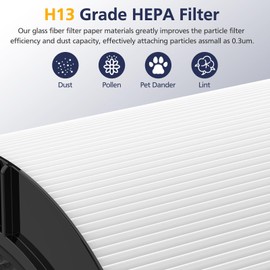 360° Combi 2-IN-1 HEPA + Carbon Filter for Dyson HP1 PC1 TP09 TP07 TP06 TP04 TP10 TP4A TP7A HP04 HP06 HP07 HP09 HP10 HP4A HP7A PH01 PH02 PH03 PH04 PH3A DP04 Air Purifier, #965432-01