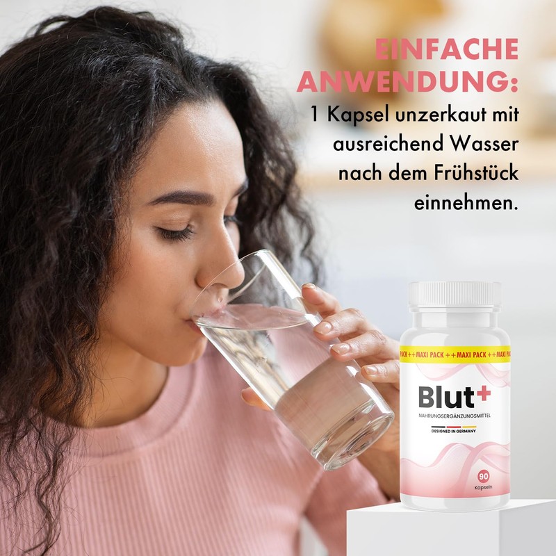 Blut+ Kapseln - für Frauen und Männer - mit wertvollen