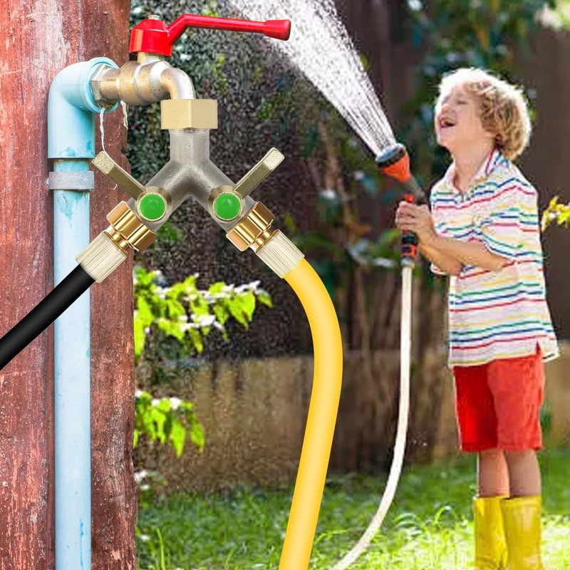 Brass Garden Hose Splitter, Garden Hose Splitter 2 Way Heavy
