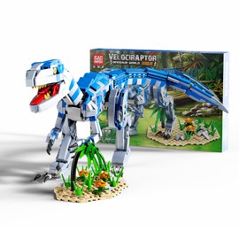 LEQUMOC Dinosaur in Building Sets, L007, Jurassic Velociraptor Mongoliensis, Dino World Park, Set for Boys and Girls, Age 4 + Year Old,649PCS