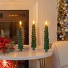 Homemory 3 Pcs Christmas Tree Candles with Remote, Waxy Flameless