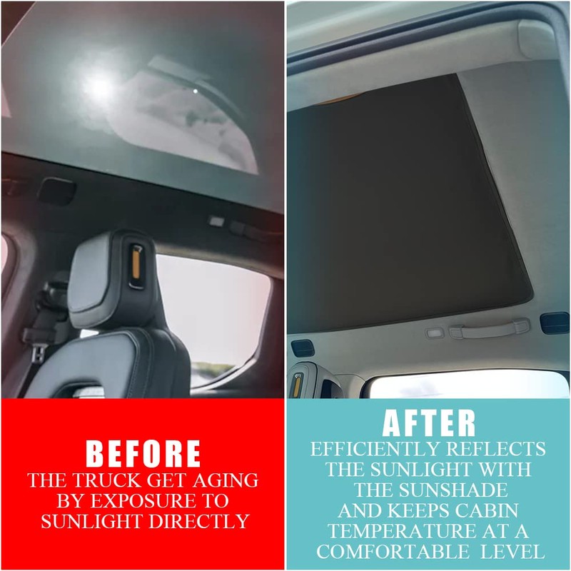 BestEvMod for Rivian R1T Foldable Roof Sunshade 2 Layer Accessories,Sunroof