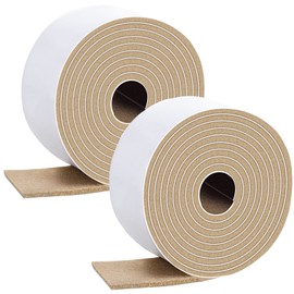 Shappy 2 Packs 120 x 1 x 0.12 Inch Felt Strips with Adhesive Backing Felt Tape Roll Non Slip Self Adhesive Cuttable Furniture Pads for Protecting Hardwood Floors, Chairs, Wall(Linen)