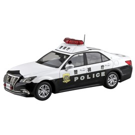 Aoshima Bunka Kyozai 1/32 Raku Pla Snap Kit No. 01-PC Toyota Crown Patrol Car Pre-colored Plastic Model