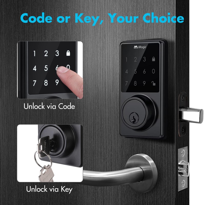 iMagic Touch Screen Deadbolt, Keyless Entry Deadbolt Lock, Electronic Keypad