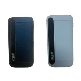 2 Pack DAYJOY Soft Liquid Silicone Protective Case Cover Compatible with Crucial X8 500GB/1TB/2TB/4TB Portable SSD - Portable Shockproof dropproof Scratch Resistant Skin Sleeve (Black+Grey)