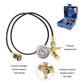 MISHITI Nitrogen Gas Charger for Soosan Furukawa Hydraulic Hammer Pressure Gauge