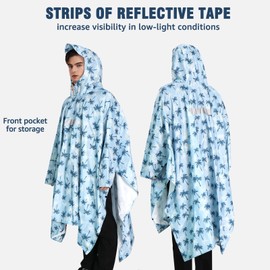 ANYOO Waterproof Rain Poncho for Adults Lightweight Raincoat for Men Women Jacket Coat Hooded for Hiking Outdoor Activities