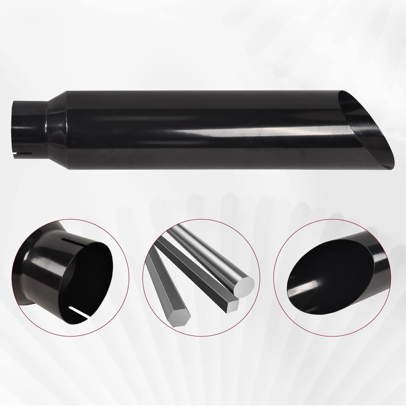 FGJQEFG 5 Inch Inlet 8 Inch Outlet Gloss Black Stainless