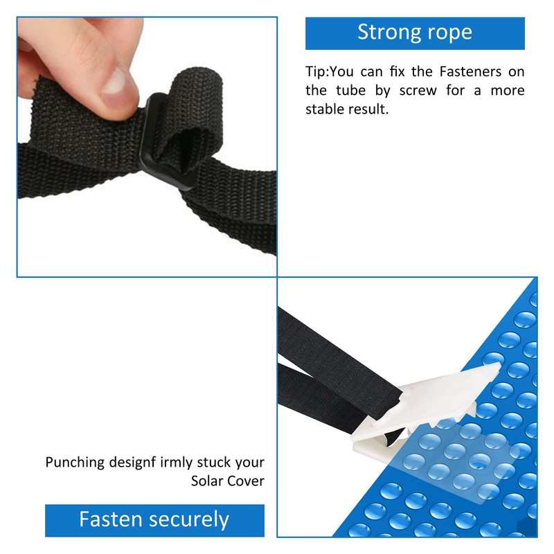 Retaining straps, set of 8 fastening straps and clips, attachment