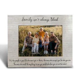 FHUGX Family Picture Frame 5x7 Inch,Family Isn't always Blood Wooden Photo Frame,Family Photo Frame,Family Reunion Gifts,Gifts For Family Mom Dad Grandma Grandpa,Family Gifts,Housewarming Gifts