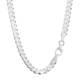 NKlaus Silver 5.4 mm Wide Curb Chain (Length Selectable: 42 cm - 60 cm) 925 Sterling Silver Men's Necklace Solid, Sterling Silver, No Gemstone