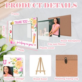 Kqfdr Teacher Picture Frame Gift, Daycare Teacher Appreciation Gifts, Thank You Gifts, Small Wooden Photo Frame 4X6 with Easel Stand A11