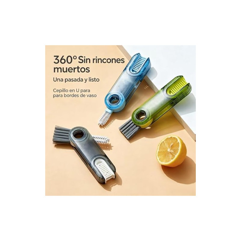 Cepillo para Botellas 3 Piezas – Set de Limpieza Multifuncional