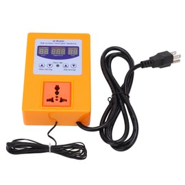Temperature Controller Automatic Intelligent Wide Voltage Supply Accurate Digital Thermostat Switch AC 110‑240V US Plug Orange