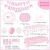 183pcs Coquette Birthday Decorations Pink Bow Birthday Party Supplies with