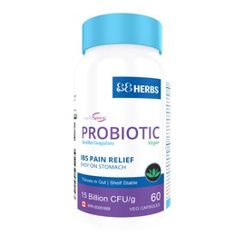 88herbs Probiotic C Bacillus Coagulans C IBS Management C Premium Grade Lactospore? -Vegan C High Survivability in Gut C Shelf Stable C 60 caps
