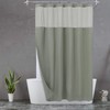 N&Y HOME Waffle Weave Shower Curtain with Snap-in Fabric Liner