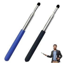 WUSJCOF Pack of 2 Extendable Pointing Rod Classroom Teacher Presenter Telescopic Rod Stainless Steel for Teachers Whiteboard Board for Presentations Seminars Formats (65 cm Extendable) (Black/Blue)